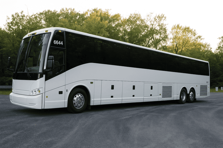 exterior of Charter Bus Rental Clarksville coach bus