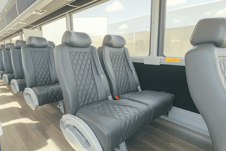 interior of Charter Bus Rental Clarksville charter bus